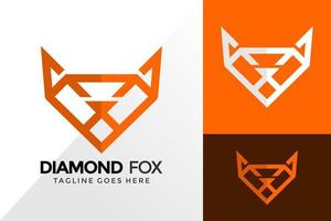 Diamant-Fuchs-Schmuck-Logo-Design, Markenidentitätslogos-Designs Vektor-Illustrationsvorlage vektor