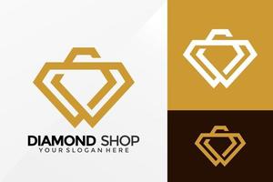 Diamant-Shop-Logo-Design, Markenidentitäts-Logos-Vektor, modernes Logo, Logo-Design-Vektor-Illustrationsvorlage vektor