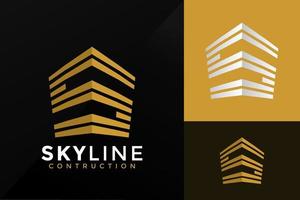 guld stadsbyggnad med initial bokstav s, gyllene fastighetslägenhet med s monogram lyxig elegant logotypdesign vektor
