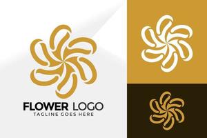 Beauty Flower Ornament Logo-Design, Markenidentitätslogos entwirft Vektor-Illustrationsvorlage vektor