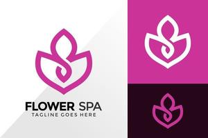Blumen-Spa-Logo-Design, Markenidentitätslogos entwirft Vektorillustrationsschablone vektor