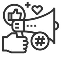 social linje ikon logotyp vektor