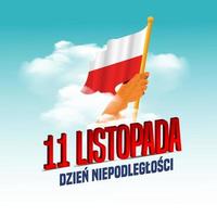 Vektor-Illustration zum Thema Unabhängigkeitstag von Polen. übersetze text in polnisch, unabhängigkeitstag. 11. November vektor