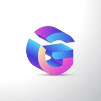 3d modern och färgglad bokstav g logotypdesign. dynamisk och levande g-logotyp eller ikon vektor