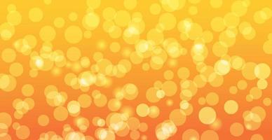 abstrakter gelber Bokeh-Hintergrund mit defokussierten Kreisen und Glitzer. Dekorationselement für Weihnachten und Neujahr, Grußkarten, Webbanner, Poster - Vektor