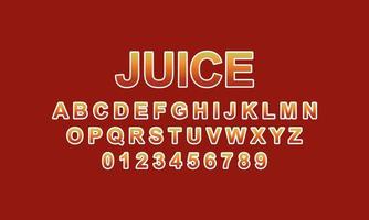 juice typsnitt alfabetet vektor