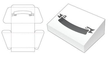 schräge Schachtel mit Fensterband-Stanzschablone vektor