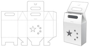 Flip-Bag-Box mit Sternfenster-Stanzschablone vektor