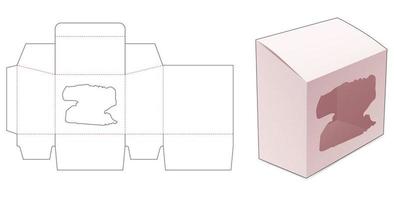 Schrägbox mit Pinsel Fensterstanzschablone vektor