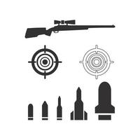 pistol logotyp och armé soldat prickskytt sköt vektor design illustration militär skott revolver