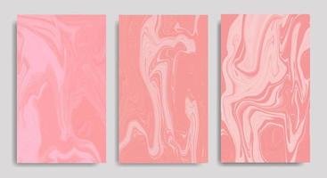 Stellen Sie abstrakten rosafarbenen flüssigen Marmorhintergrund ein vektor