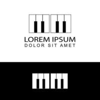 initial bokstav mm musik piano logotyp malldesign vektor