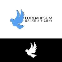 fliegender vogel taube logo template design vector