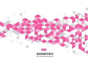 abstrakter rosa geometrischer Hintergrund mit polygonalen Dreiecken, Würfelmuster. Schablonendesign mit Farbdreieck für Broschüre, Broschüre, Flyerdesign.