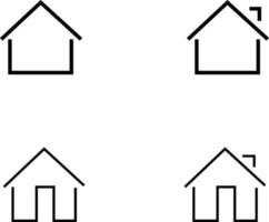 Liniensymbole für Haus, Haus und Zuhause einfach vektor