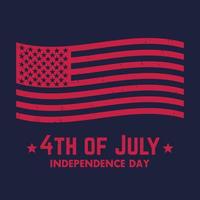 4 juli, självständighetsdag i usa, patriotisk affisch med amerikansk flagga vektor