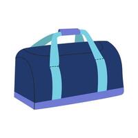 blå väska i platt stil. resa väska för reser. bagage. vit isolerat bakgrund. illustration. vektor