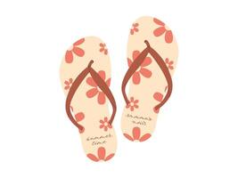 komfortabel Strand Paare von Schuhe. Sommer- hell Flip Flops Illustration vektor