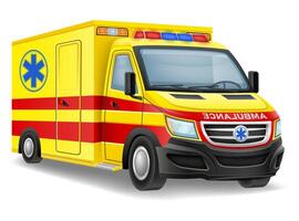 Krankenwagen Automobil Auto medizinisch Fahrzeug Illustration isoliert auf Weiß Hintergrund vektor