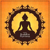 glücklich Buddha Purnima traditionell indisch Festival Karte vektor
