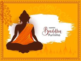 skön Lycklig buddha purnima indisk festival firande bakgrund vektor