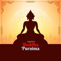 elegant glücklich Buddha Purnima Hindu traditionell Festival Hintergrund vektor