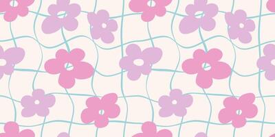 2000er Blumen. nahtlos Muster mit abstrakt Farben im zart Pastell- Schattierungen. y2k Hintergrund vektor
