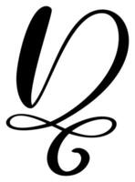 kalligrafi hand dragen brev d logotyp. manus font. handskriven borsta stil vektor