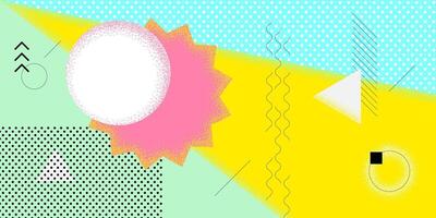 abstrakt retro minimal Sommer- Brutalismus horizontal Banner. schweizerisch ästhetisch brutal geometrisch Sonne. Sommer Ferien Party Bauhaus Muster Grafik Design. modern modisch minimalistisch saisonal eps Kunstwerk vektor