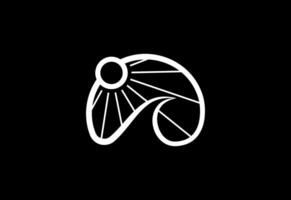Welle Sonne Logo Design. Strand oder Küste Logo Vorlage vektor