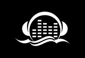 Meer Musik- Welle Logo Design Vorlage. Strand Party Logo vektor
