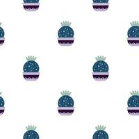söt kaktusar i boho stil. kaktus sömlös mönster. trendig boho textur. kaktusar tyg skriva ut design. saftig textil. platt design, tecknad serie stil, vit bakgrund vektor