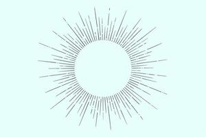 linjär teckning av ljus strålar, sunburst vektor