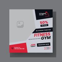 Fitnessstudio und Fitness Sozial Medien Post Vorlage Design. vektor