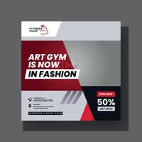 Fitnessstudio und Fitness Sozial Medien Post Vorlage Design. vektor