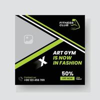 Gym och kondition social media posta mall design. vektor