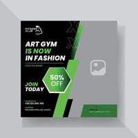 Gym och kondition social media posta mall design. vektor