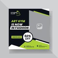 Gym och kondition social media posta mall design. vektor