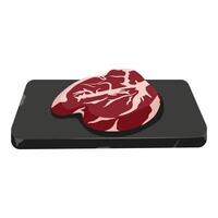 köstlich ungekocht Rindfleisch Steak auf Stein Tablett zum Grillen. Rippe Auge. Lendenstück. roh Schweinefleisch Fleisch vektor