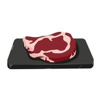 ungekocht Rindfleisch Steak auf Stein Tablett. frisch rot Fleisch. Illustration vektor