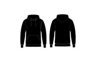 hoodie sweatshirt svart framtill... vektor
