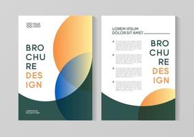 Flyer-Broschüren-Design, Business-Cover-Größe A4-Vorlage, geometrische Kreise orange und grün vektor