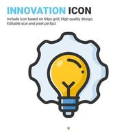 innovation ikon vektor med kontur färg stil isolerad på vit bakgrund. vektor illustration lösning tecken symbol ikon koncept för företag, finans, industri, företag, appar, webb och projekt