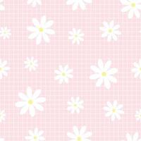 plädmönster med blommor rosa och vita sömlösa vektormönster. mönster för tryck, tapeter, textilier, dukar, rutiga bakgrunder. vektor