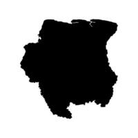 isoliert vereinfacht Illustration Symbol mit schwarz Silhouette von suriname Karte. Weiß Hintergrund vektor