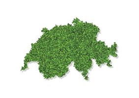 förenklad illustration ikon med grön gräs- silhuett av schweiz Karta. vit bakgrund vektor