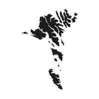 isolerat förenklad illustration ikon med svart silhuett av faroe öar Karta. vit bakgrund vektor