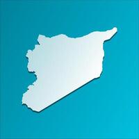 isolerat förenklad illustration ikon med blå silhuett av syrien Karta. mörk blå bakgrund vektor
