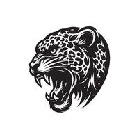 Leopard Illustration Design schwarz und Weiß Farbe vektor