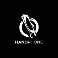 mobiltelefon logotyp design, ikon, minimal logotyp, svart och vit Färg vektor
